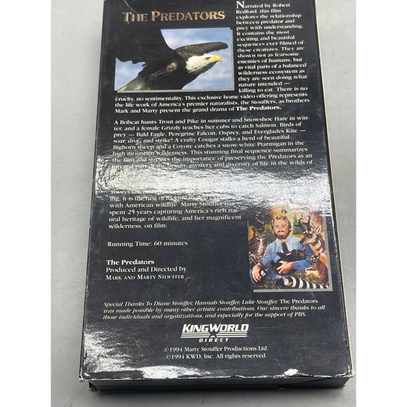 vintage marty stouffer's wild America the predators VHS 1994 English READ - Picture 3 of 3